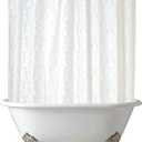 Clawfoot Tub Shower Curtain 180x60 Inch Damask Liner All Warp Around Extra Wide Heavy Duty Vinyl Bath Curtain for Clawfoot Bathroom PEVA Waterproof Liner 36 Metal Hooks Stand Up Tub