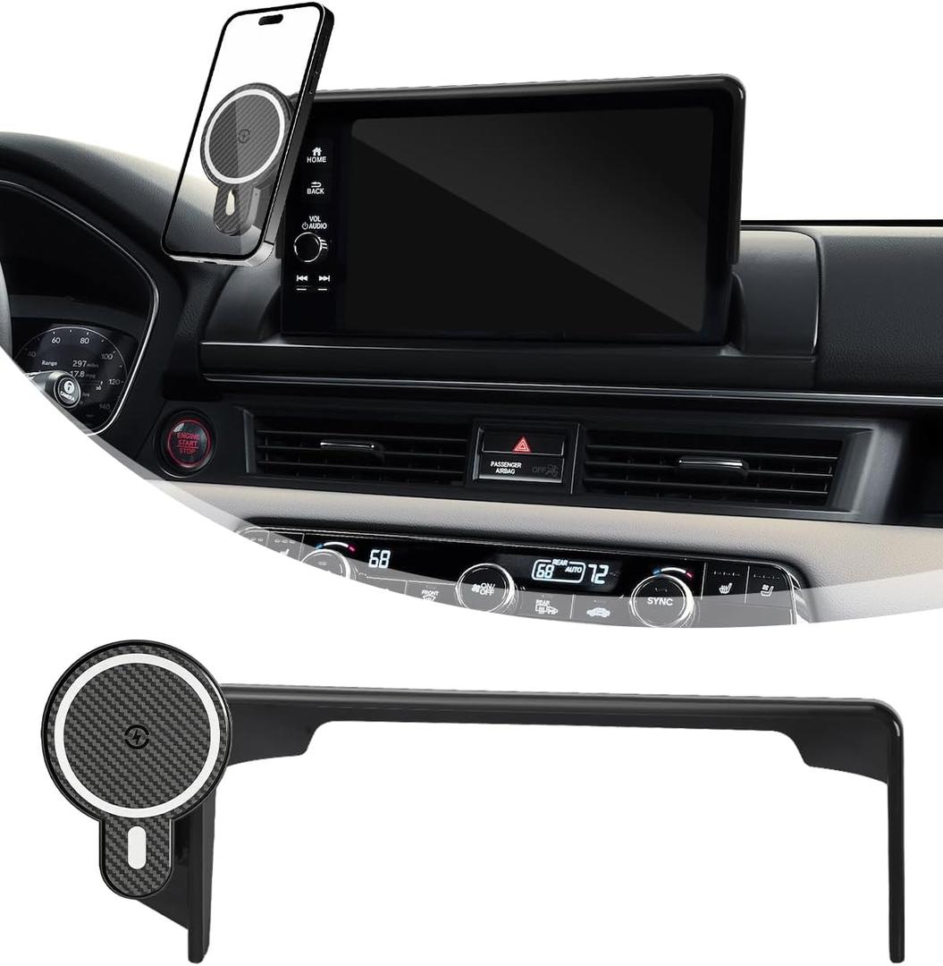 PZK Car Phone Mount for Honda HRV 2023-2026 /CRV 2023-2026/ Honda Pilot 2023-2026 Accessories 7/9-inch Screen 360 Rotation 15W Fast Wireless Charger HRV CRV Car Phone Holder Not Affect Air Vent
