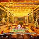 KNONEW Christmas Net Lights, 600 LEDs 19.7ft x 13.1ft Outdoor Waterproof Mesh Lights with 8 Modes & Timer, Plug-in Net Fairy Lights for Garden Bushes, Party Wedding Holiday.Warm White