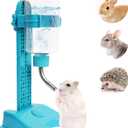 VANNON Pet Standing Water Dispenser Top Fill Dog Water Bottle Dispenser with Stand Leakproof Pet Slow Water Bottle for Small Animals, 13oz, BPA Free, Adjustable Height, Blue