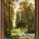 12x16 Vintage Gold Picture Frame, Ornate Victorian Frames for Gallery Wall or Tabletop with Real Glass, Display Art 8.5x11 with Mat or 12x16 without Mat for Antique Dco