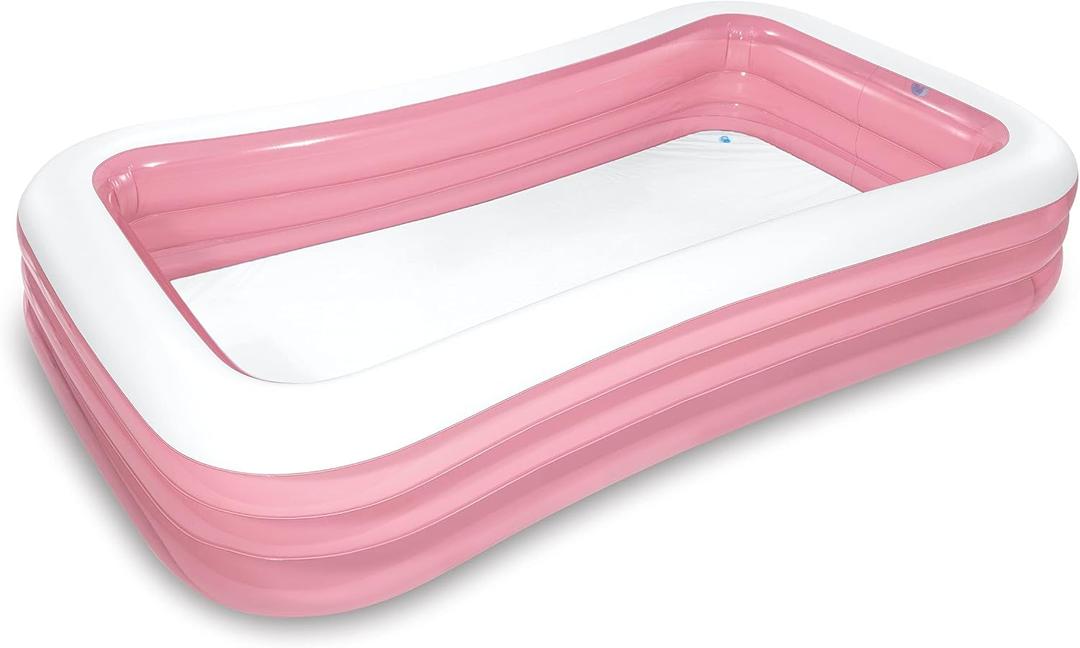 INTEX 58487EP Swim Center Inflatable Family Pool: 277 Gallon Capacity 120" x 72" x 22" Pink