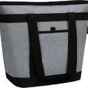 Insulated Cooler Bag, Reusable Grocery Bags for Hot/Cold Food, Thermal Food Delivery Bag for Beach, Travel, Picnics (8"D x 20"W x 15"H, Grey)