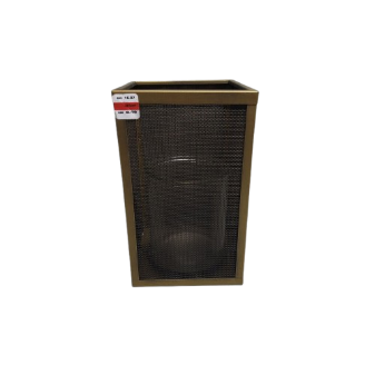 Modern Metal Lantern with Contrast Frame with Glass Cylinder (Brass, 6"x10")