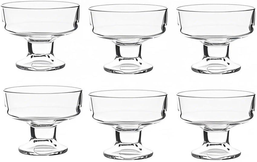 6-Piece Clear Mini Footed Glass Ice Cream Bowls Versatile Dessert Bowls and Cups Suitable for Party Scenarios Such as Desserts Fruits Nuts Cocktails 6.3 oz
