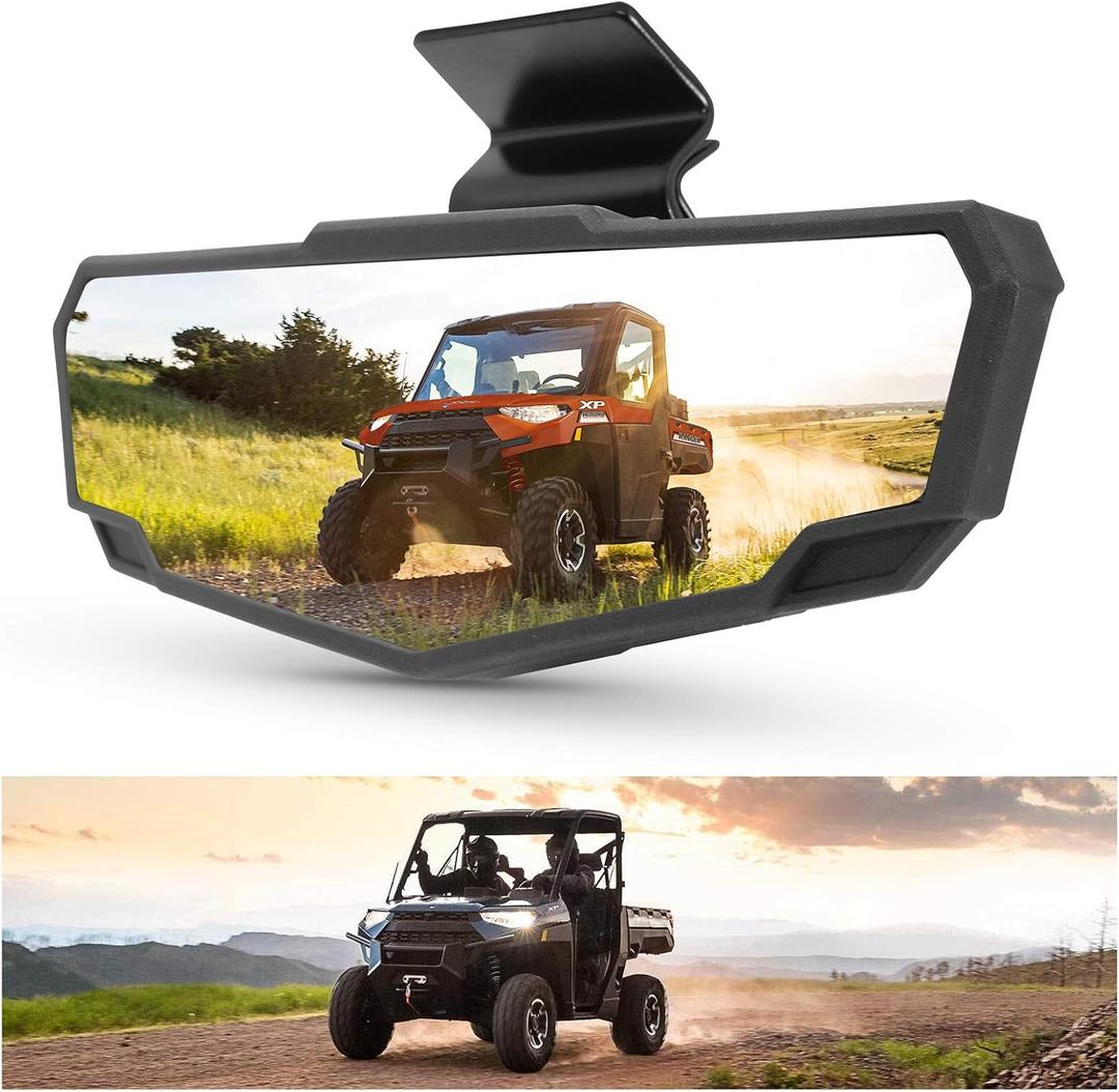 KIWI MASTER Center Rear View Mirrors for 2015-2026 Can Am Defender, Polaris Ranger SP 570 900 1000 XP Crew Accessories, Adjustable Rearview Racing Convex Mirror