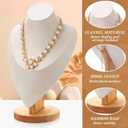 Juexica 3 Pcs Necklace Display Stand Bamboo Jewelry Bust Display Stands Beige Bust for Selling for Vendors Trade Organizer(11.4 x 7.5 Inches)