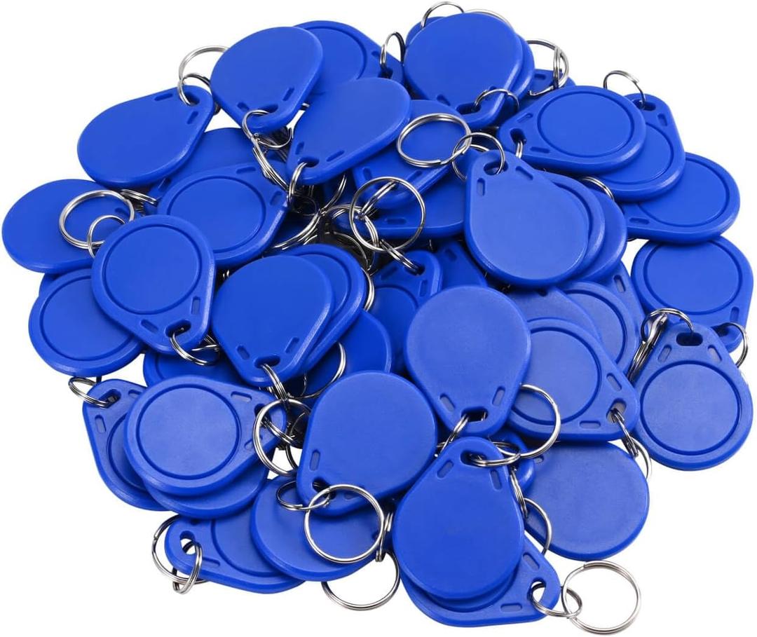 RFID Key Fobs IC Cards for Door Access 13.56MHz UID Tag Token Keytag Keychain Rewritable Programmable IC Cards Pack of 50