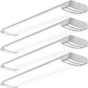 ANTLUX 4FT LED Flush Mount Puff Lights, 40W 4500LM Linear Light, 4000K Neutral White, 4 Foot Integrated LED Wraparound Ceiling Lighting Fixtures for Kitchen Laundry, Fluorescent Replacement, 4 Pack (4FT-40W)