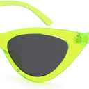 livho Retro Vintage Narrow Cat Eye Sunglasses for Women Clout Goggles Plastic Frame (Green)
