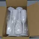 12 Pcs Plastic White Champagne Flutes 6 OZ Acrylic Wine Glasses Wedding Toasting Flute Goblet Reusable Champagne Cups for Bachelorette Party Wedding Bar Anniversary (White)