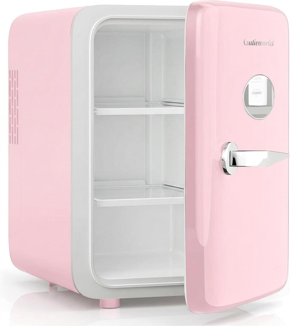4L Mini Skincare Fridge, Makeup Cooler & Warmer, Blush Pink
