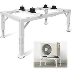 Mini Split Stand, Heavy Duty Adjustable Mini Split Ground Stand for 9000-36000 BTU Ductless Air Conditioners Heat Pumps, 440LBS Load Capacity