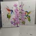 DuoBaorom Hummingbird Canvas Print Picture 2 Pieces Wall Art Abstract Bird Painting Bedroom Kitchen Decor 16"X24"
