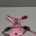 PoyPet No Pull Dog Harness, Reflective Adjustable No Choke Pet Vest with Front & Back 2 Leash Attachments, Soft Control Training Handle for Small Medium Large Dogs(Checkered Pink, Small)