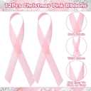 12 Pcs Pink Bow Coquette Christmas Tree Ornaments Balls 3.14 Inch Pink White Christmas Tree Hanging Ornaments Plastic Ball with Ribbon for Xmas Tree Winter Bachelorette Party Holiday Home Decorations