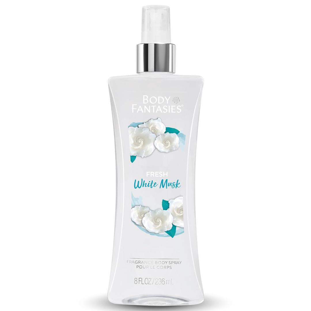 Body Fantasies Signature Fragrance Body Spray, Fresh White Musk, 8 Fluid Ounce (8 Fl Oz (Pack of 1))
