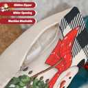 Christmas Pillow Covers 18x18 inch Set of 4, Christmas Decorations Snowman Santa Elk Sleigh Truck Plaid Winter Holiday Decor, Merry Christmas Throw Cushion Cases for Sofa Couch Living Room Home Decor (Red Black)