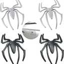 2PCS 3D Spider Emblem Car Sticker Metal Chrome Silver Spider Badges Sticker for Universal Car Vehicle, Truck, Motorcycle, RV, Scooter, SUV, Door, Window for Headphone Decorations(Silver-B0C22ZMFK8)