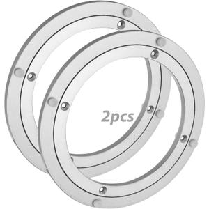 2 PCS 8 Inchs Lazy Susan Aluminum Bearing Lazy Susan Rotating Turntable Bearing Swivel Plate Hardware, Metal Rotating Turntable Bearings Swivel Plate Hardware for Dining-Table