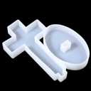 Sibba 2Pcs Cross with Base Silicone Mold, Large-Cross Mold Crucifix Molds for Epoxy Resin for Crafting Blessed Cross Gift, Baptism Crucifix Gypsum Mould Halloween Christian Candles Decor