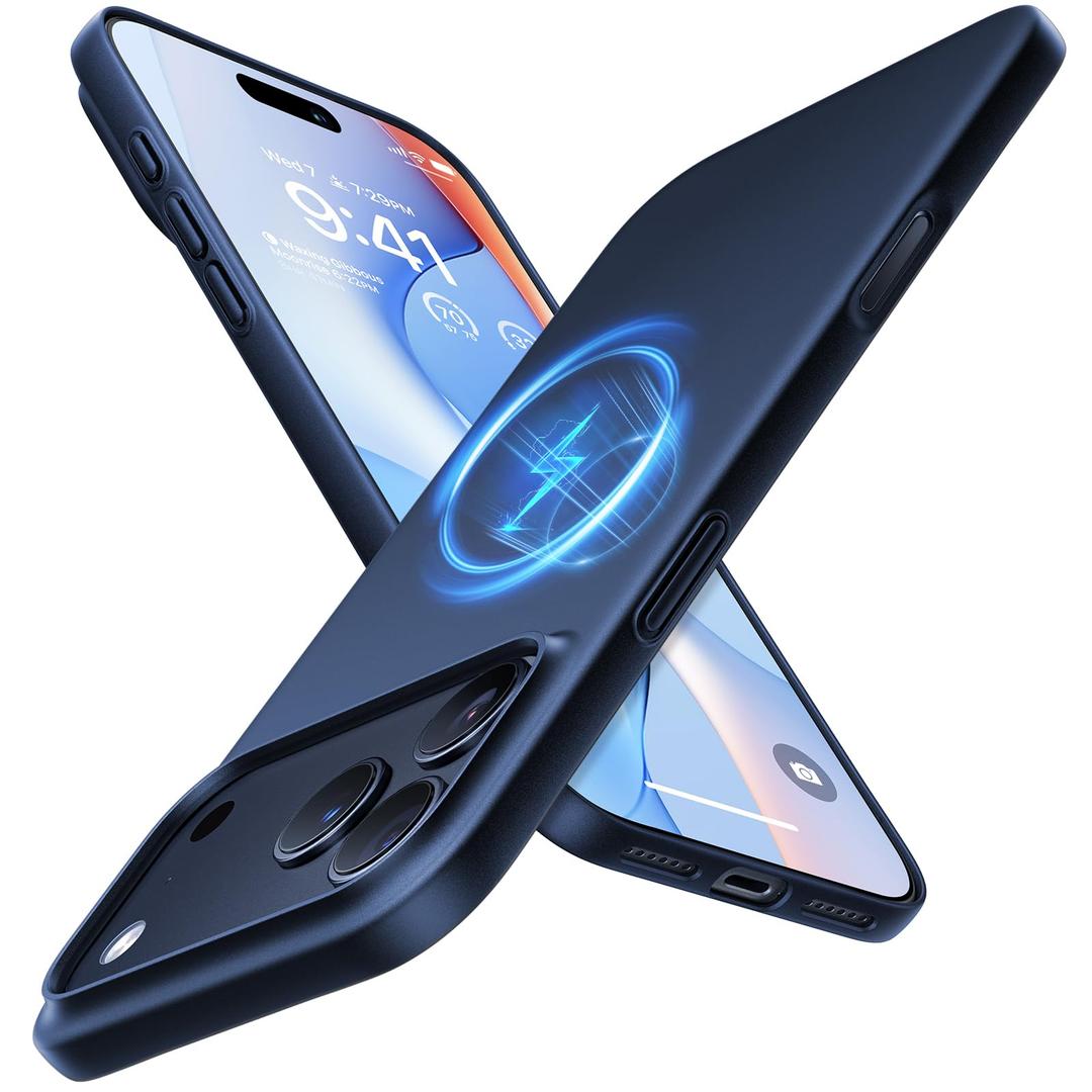 TORRAS Magnetic SlimFit for iPhone 17 PRO MAX Case, UltraThin 17 ProMax Phone Case Compatible with MagSafe, Light AntiScratch Matte Hard PC Bayer 6.9 inch OriginFit, Deep Blue