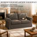 Love Seat Slip Cover for IKEA Ektorp 2-Seat Sofa, Ektorp Sofa Cover 2 Seat, Polyester Slipcover Set with 1 Frame Cover + 2 Seat Cushion Covers + 2 Back Cushion Covers, Machine Washable, Light Gray