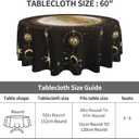 Astrology Moon Art Tablecloth Abstract Round Table Cover Washable Table Cloth for Home Kitchen Party Picnic 60 Inch