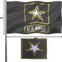 US Army Flag 3x5 Outdoor Double Sided Embroidery Sturdy Army Military Flag Thick and Well Sewn United State Army Flag Made of Heavy Duty Polyester Super Durable 4 Row Stitched Edge Canvas Head
