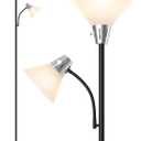 LEPOWER Floor Lamp, Standing Lamp Replaceable 3000K Energy-Saving, Lamp for Living Room with Adjustable Reading Light, Modern Bright Floor Lamp for Bedroom, Living Room, Office