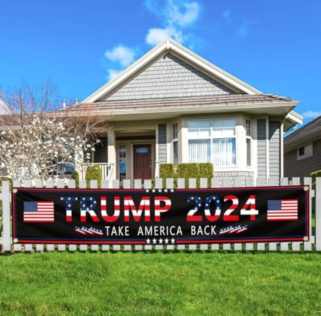 Trump 2024 Banner 120"" x 20"" Decorations Take America Back Yard,Flag 60x35,  2 Pcs