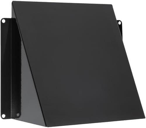 Vent Systems 6" x 6" Inch Vent Cover - Galvanized Steel Dryer Vent Cover/Deflector - Black Exhaust Vent Guard for Indoor/Outdoor/Wall/RVs/Trailer - Air Vent Hood - Ventilation System Protection