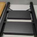 Aluminum 3 Step Ladder with Tool Tray - 600lbs Heavy Duty Lightweight Step Stool with Extended Handrails, Work Platform for Home Maintenance & DIY Projects (Black&Orange)