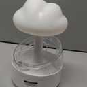 Weljoy Mushroom Cloud Rain Lamp, 7 Color Changing LED Tabletop Fountain with Water Drip Sounds, USB Rechargeable Desk Decor for Home, Office 