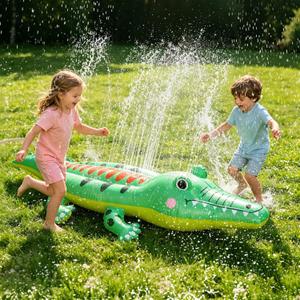 Sprinkler for Kids Large Inflatable Crocodile Water Toys, Kids Sprinklers for Yard, Outdoor Water Spray Sprinkler Summer Toddler Toys for Boys Girls Dogs Backyard