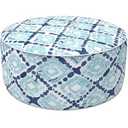 LVTXIII Inflatable Stool Ottoman Footrest with Handle, Decorative Fade-Resistant Foot Stool, Indoor or Outdoor Pouf for Home Garden and Camping Use, 21x21x9, Boho Geometry Blue