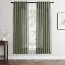 Olive Green Linen Curtains 78 inch Length 2 Panels Set Modern Farmhouse Living Room Drapes Light Filtering Rod Pocket Back Tab Filtering Privacy Semi Sheer Curtain 78 inches Long
