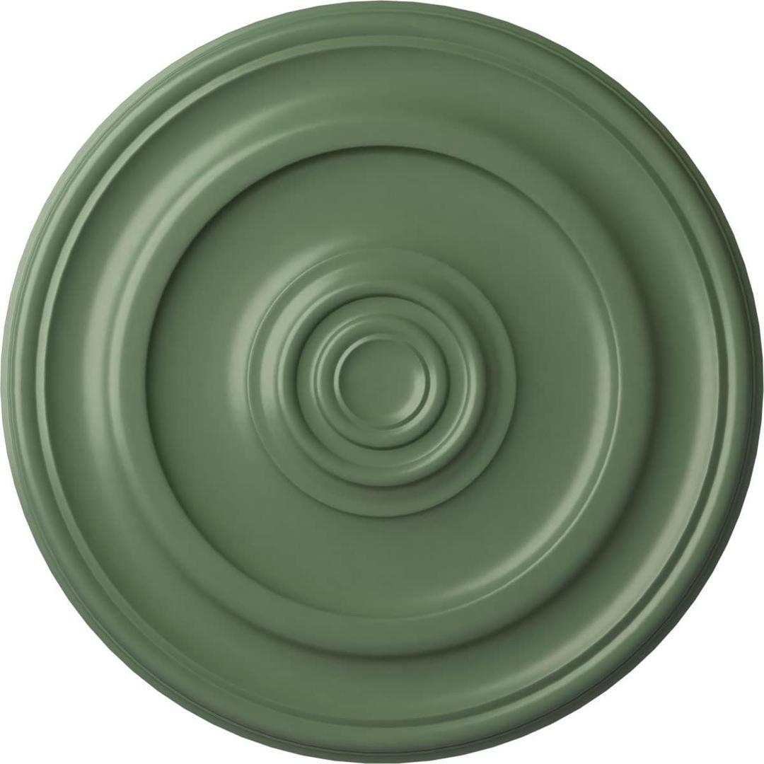 23 5/8"OD x 1 3/4"P Kepler Traditional Ceiling Medallion (For Canopies up to 5 1/4"), Hand-Painted Athenian Green