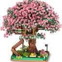 Cherry Bonsai Tree Building Sets, Original Scene Music Building Kit 2138 Pcs,Type :Symphony. Sakura House Building Set, Cherry Tree Building Set, Sakura Set. (Orange)
