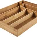 Bamboo Large Expandable Flatware Tray