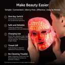 Red Light Therapy for Face and Neck, Red Light Therapy Mask Portable Led Face Mask Cordless, Eye-Protection for True Anti-Wrinkles Skincare at Home
