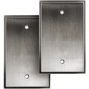 Henne Bery Soft Modern Decorative Wall Plate Switch Plate Outlet Cover (Single Blank 2 PK, Heirloom Silver)