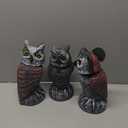 Hausse 3 Pack Bird Scarecrow Fake Horned Owl Decoy, Rotating Head Plastic Owl Bird Deterrents, Nature Enemy Horned Pest Repellent for Outdoor Garden