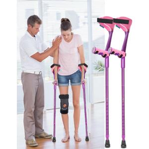 Forearm Crutches for Adults Have Elastic Crutches Padding for The Elbow+Hand Padding, Increases Walking Comfort