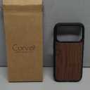 Carveit Magnetic Wooden Case for iPhone 17 Pro Case, Wood Artisan Engraved & Black Soft TPU Shockproof Cover, Compatible with MagSafe Wireless Chargers (The Classic American Flag) Walnut