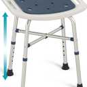 Shower Chair for Inside Shower (350 lb) - Adjustable Height, Padded Seat, Shower Chair for Elderly and Disabled - Shower Chair for Adults, Tub Chairs for Bathtubs - Dark Blue