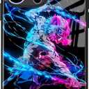 Anime Phone Case for iPhone 16 Pro Max, Glossy Glass Feel, Manga Character Art, Shockproof Soft Silicone Shell for Otaku Fan