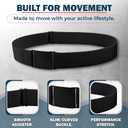 ONE-BELT No Show Invisible Elastic Belts for Women & Men 1.30" inch adjustable Non Slip Zero Bulk. Designed in USA. (Standard (Fit Waist Size Up to 50"), Black)