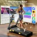 YPOO 13% Incline Walking Pad Handle 6.2MPH RGB Light Foldable | Home & office, 13% incline with RGB light, 6.2MPH speed, handle bar, 300LBS, Portable Folding Walking Treadmills & App