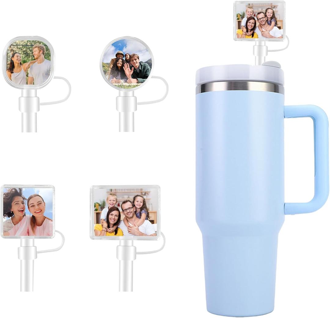 2 x Straw Toppers for Stanley Cups 40 Oz Cute 4pcs, 10mm Silicone DIY Straw Covers Cap for Tumblers, Stanley Cup Accessories